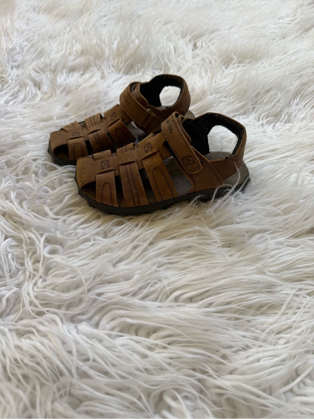 Stride Rite Brown Leather Fisherman Sandals